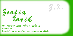 zsofia korik business card